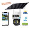 Triple-Screen Solar-Powered Surveillance Camera: 360° Outdoor Day-Night Full-Color Remote Wireless 4G/Wifi Camera Three-screen Surveillance