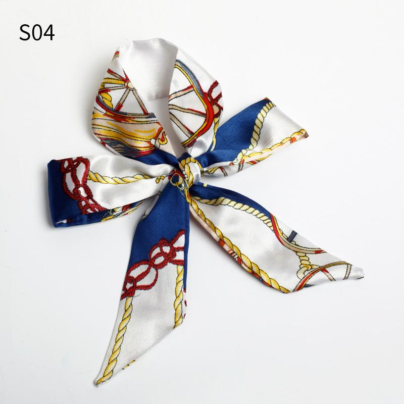 Good Ties Ribbon Small Scarves Silk Spring and Summer Long Scarves Girls Thin Narrow 4cm*85cm Hair Band Bundled