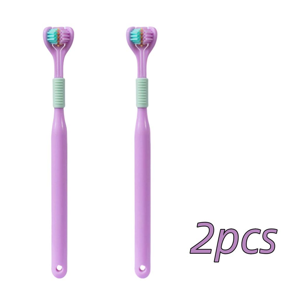 4 шт. мягкая щетина 3-сторонняя зубная щетка бережная очистка взрослых зубов щетка для полного ухода за деснами аутизм сенсорный дизайн инструмент для здоровья полости рта