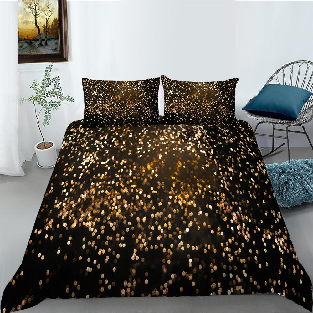 Sequin Series Quilt Cover Pillowcase Three-Piece Set Polyester Digital Printing