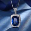 Jewelry Copper Bottom Gold-Plated Simulation Red Corundum Blue Spinel Temperament Fat Square Women'S Set 10 * 14