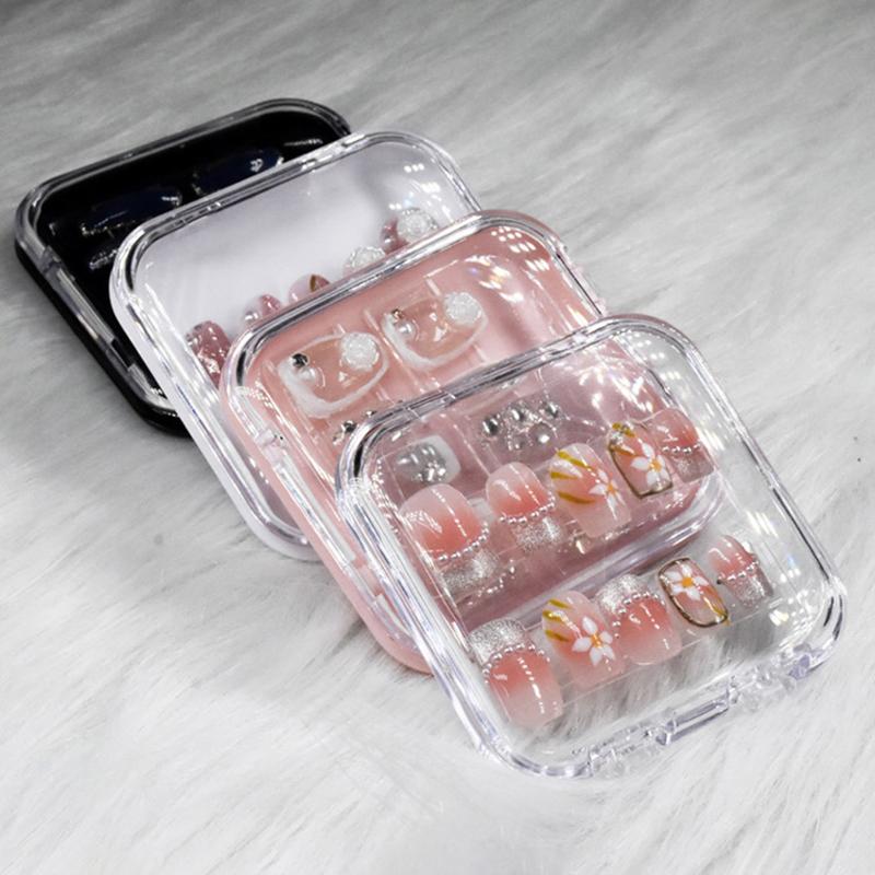 Акриловая коробка для хранения накладных ногтей, подарочная коробка для украшений, держатель для накладных ногтей своими руками
