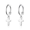 Genuine 925 Sterling Silver Cross Drop Earrings For Women Vintage Dangle Earrings AVE