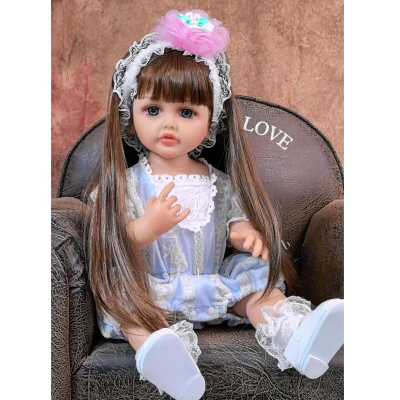 Куклы-близнецы Reborn Babies Girl, 55 см, полностью силиконовые, виниловые, реалистичные, кукла принцессы с длинными волосами, Bebe Reborn, подарки на день рождения, изготовленные из KEIUMI