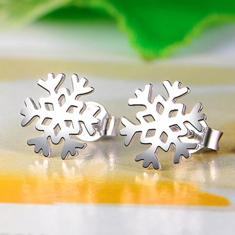 Snowflake Silver-plated Earrings Love Classic Winter Girlfriend Birthday Christmas