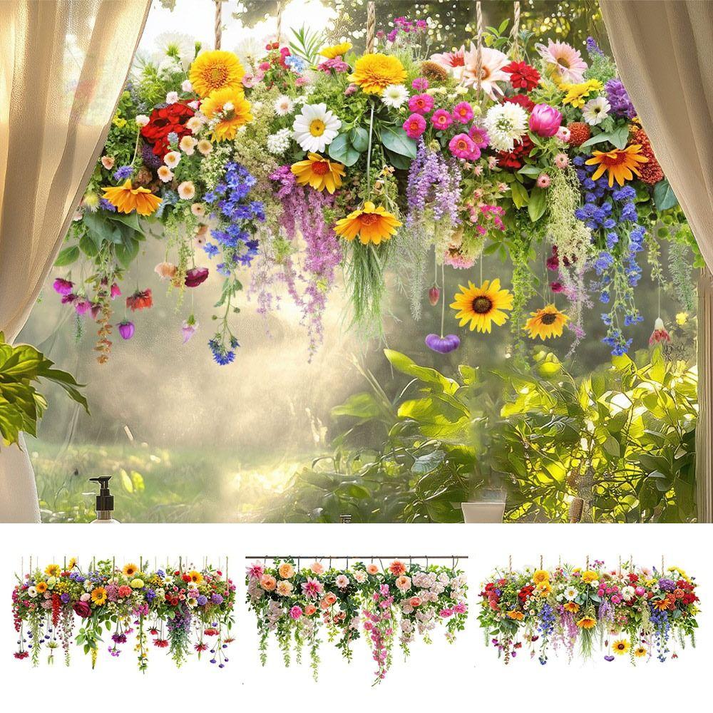 Фотореквізит Квітковий Ротанг Статичні Наклейки Двосторонні Декоративні Наклейки НОВІ Наклейки на Скло Подарунок