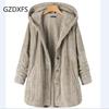 Qiu Dong New Fund Connects Hat Single Row Button Loose Leisure Temperament Long Sleeve Coat