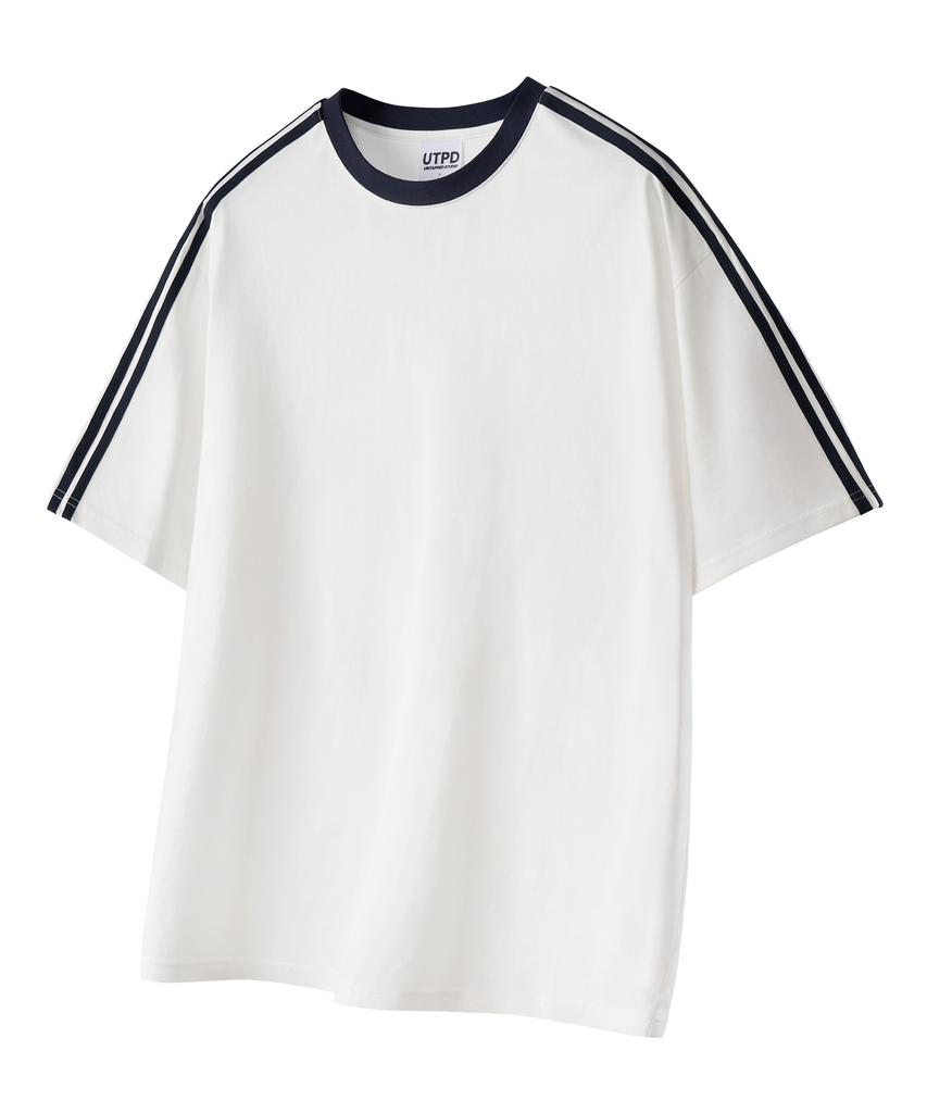 UNTAPPED STUDIO Oversized Track Short Sleeve Color Block T-Shirt 3 Colors