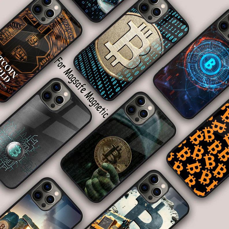 Магнитный чехол для телефона Bitcoin BTC Crypto для APPLE iPhone 17 Air 16 14 13 12 Pro Max 15 Plus Беспроводная зарядка С чехлом MagSafe