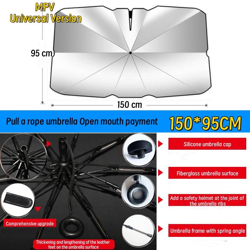 Обновленное лобовое стекло автомобиля с солнцезащитным козырьком на шнурке, складной автомобильный солнцезащитный козырек на выбор шести размеров