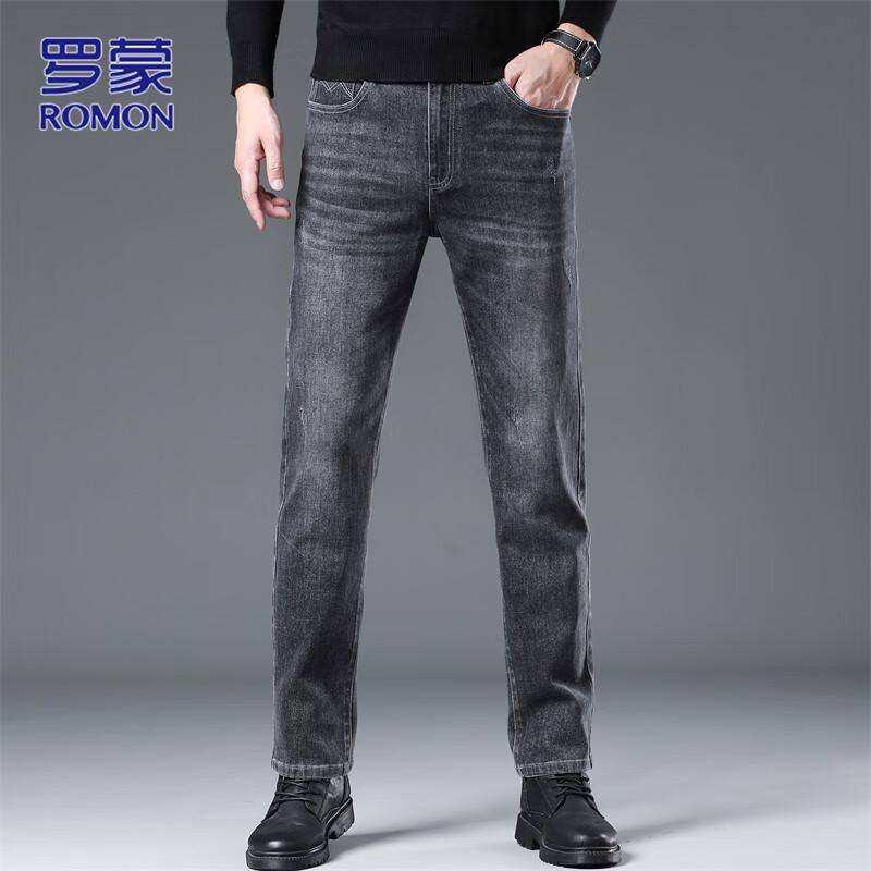 ROMON Мужские джинсы прямого кроя в стиле business casual