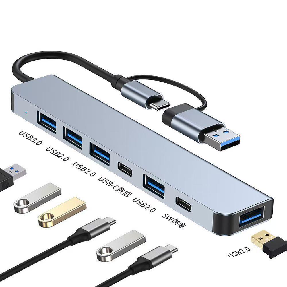 Двухпортовая USB 3.0 7-в-1 Док-станция и Хаб Type-C для Ноутбуков