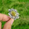 Натуральный камень стихтит, кольцо-заявление в виде цветка, регулируемое, серебро 925 пробы, для женщин