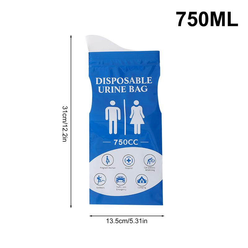 Дорожный мешок для мочи, герметичный мешок для мочи 750 мл, портативный туалет, 4 шт., мешок для мочи для кемпинга, мешки для рвоты для дорожных поездок, пробок, кемпинга