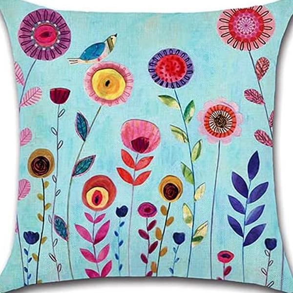 Ретро Растение Цветочный Принт Лен Наволочка Дом Гостиная Диван Автомобильная Подушка