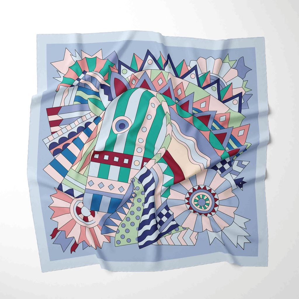 Роскошный дизайн 70*70 см шелковый квадратный платок с принтом лошади женский мягкий атласный ободок для волос шейный платок хиджаб повязка на голову фуляр подарок