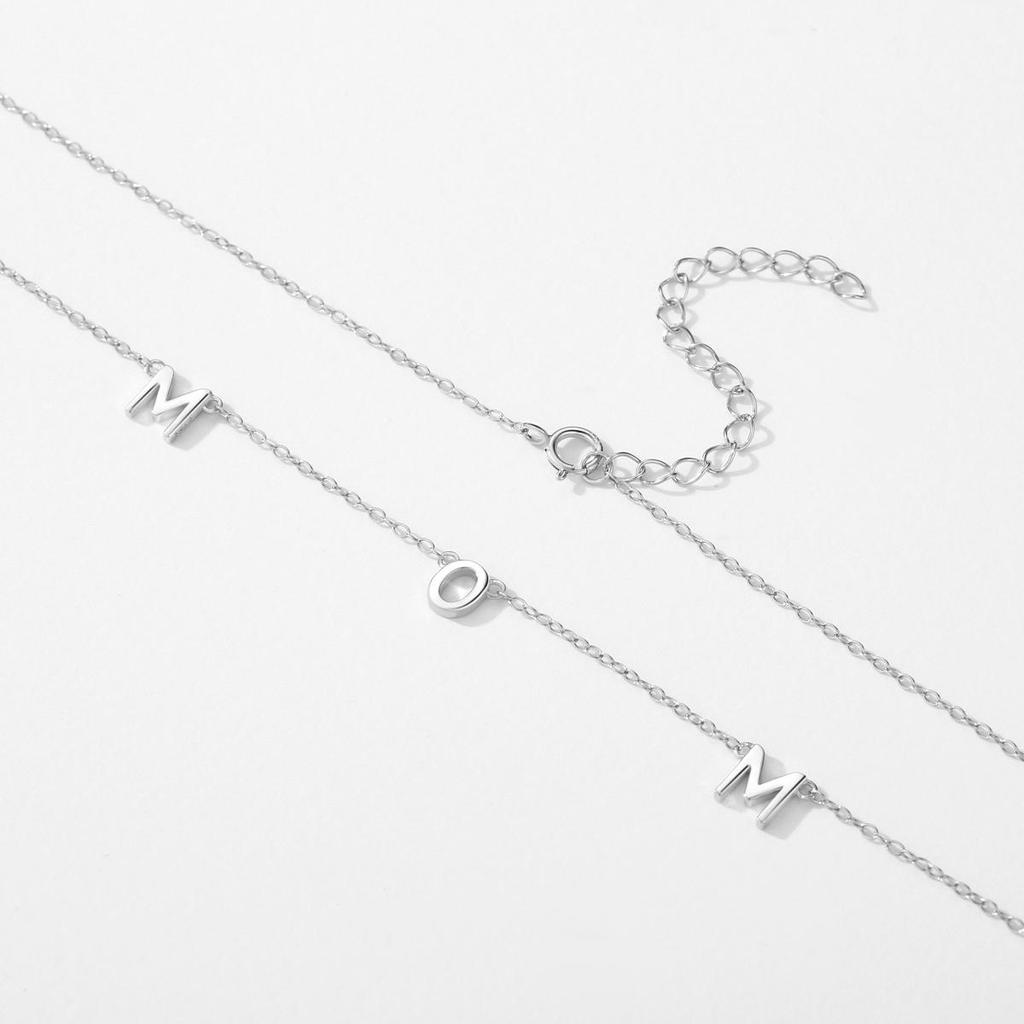 ODIAN классический дизайн, стерлинговое серебро 925 пробы, подвеска в виде буквы «мама», ожерелье для женщин, мама, день рождения, Рождество, сладкий подарок