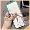 Gold Silk Glasses Frame Women's Plain Sweet Anti-Blue Light Glasses High-Grade Rhinestone Glasses Legs
