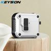 KEYSION Чехол для наушников Bluetooth для AirPods 4 с переключателем и крючком, силиконовый + противоударный защитный чехол из поликарбоната для AirPods 4th