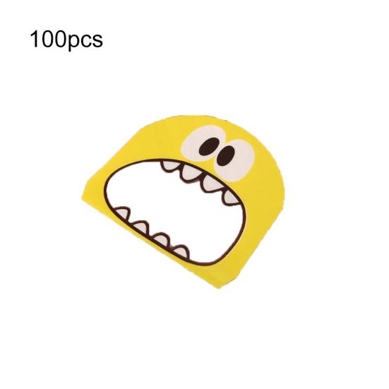 100 шт., самоклеящиеся подарочные пакеты с мультяшным монстром и принтом, печенье, конфеты