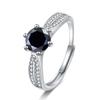 Bague Ringen Кольцо с муассанитом VVS D цвета 1 карат/2 карата для женщин, ювелирные изделия из стерлингового серебра 925 пробы, открытые кольца с выращенными в лаборатории бриллиантами, подарок