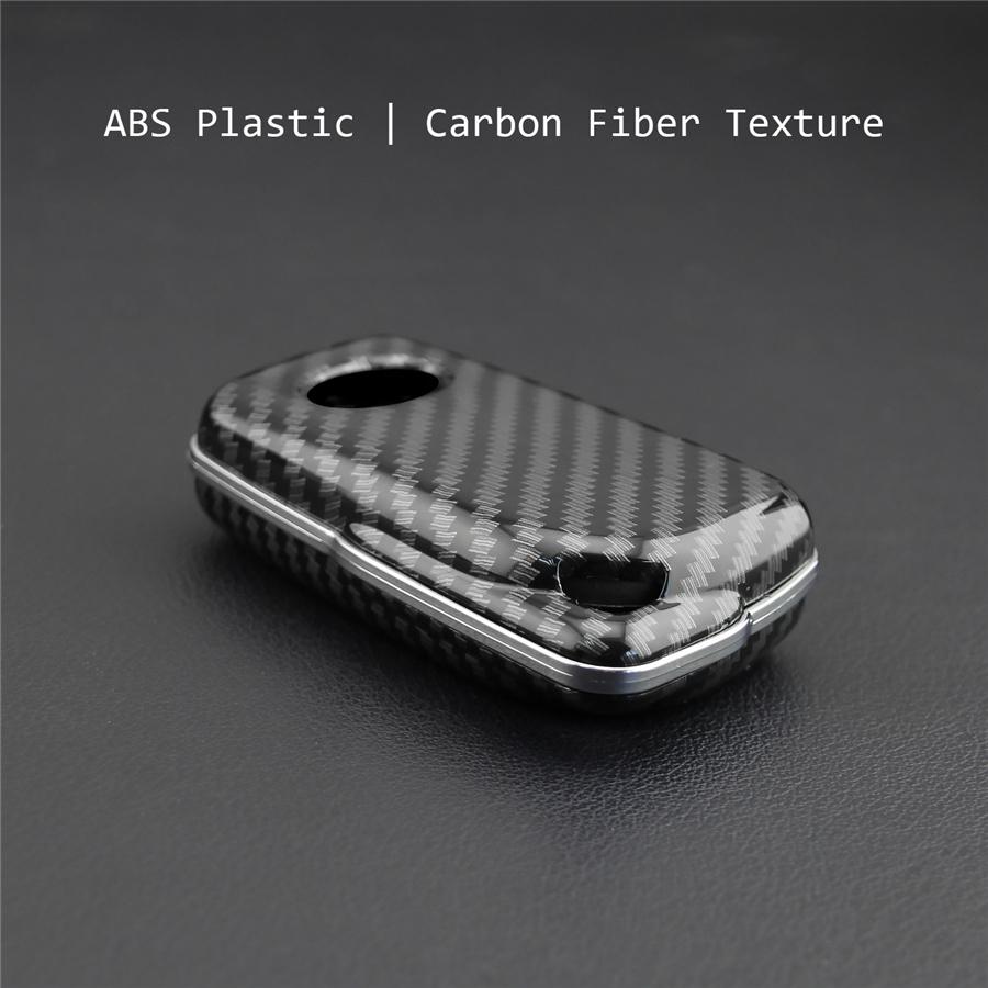 Carbon Fiber Flip Key Case Hard Shell Cover Accessories For Toyota Camry C-HR