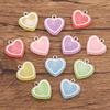 Multicolor 17x18mm Resin Heart Pendant for DIY Jewelry & Keychains