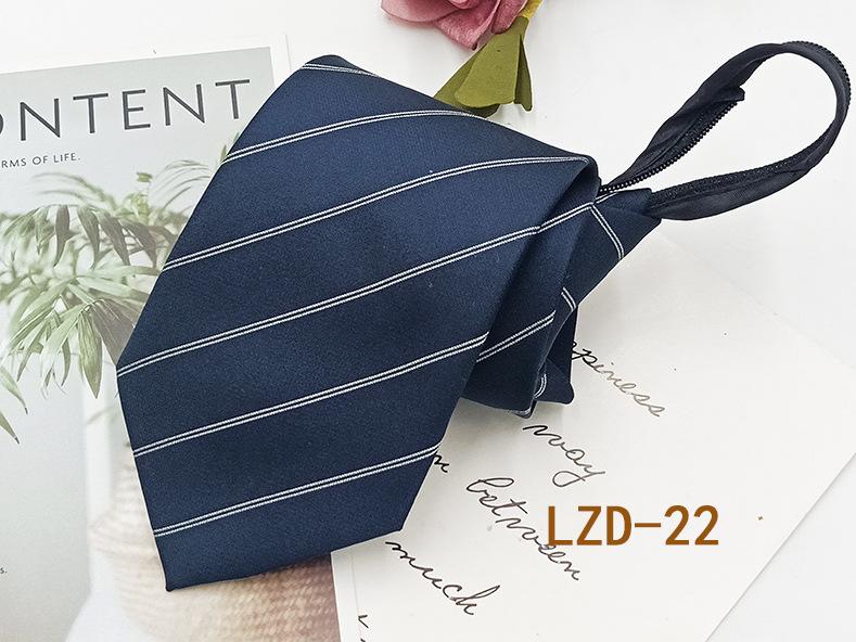 Мужской деловой галстук с ленивой молнией 8 см, легко завязывается, полосатый черный галстук без узлов