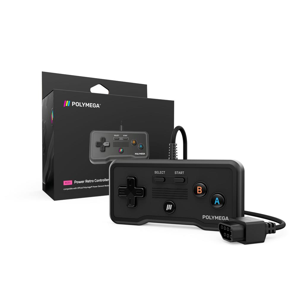 Проводной игровой контроллер Polymega RC01, совместимый с портами EM01 Famicom/NES, с оригинальной кнопкой и кнопкой HOME, кабель 2,4 м, [Тот же модуль]