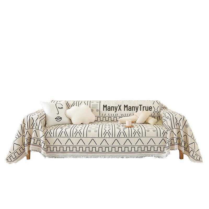 Чехол и подушка для дивана с противоскользящим покрытием в стиле бохо - для круглогодичного использования