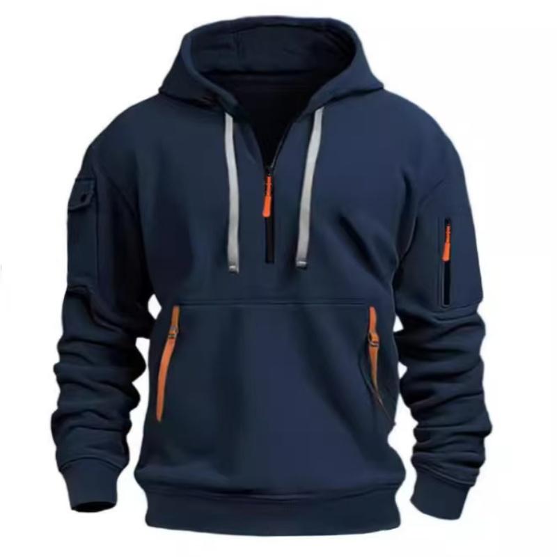 2025 Men's Clothing Hoodie, Multi-pocket Zipper Loose Casual European Size Pullover Hoodie Fashion Spring Fall Clothing