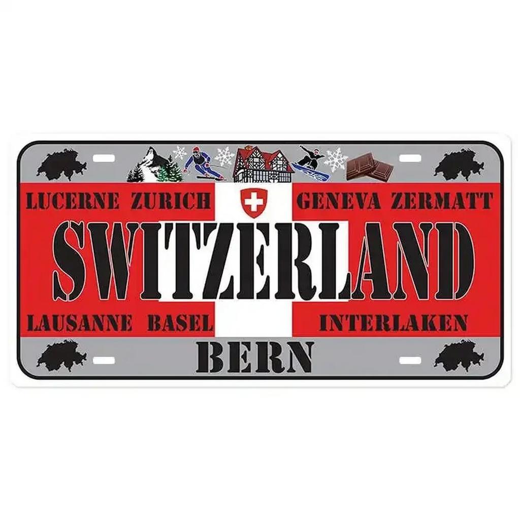 Spain License Plates for Wall Art Decoration Metal Tin Signs Vintage Tags Metal Automotive Signs For Cafe Bar Club Garage Pubs