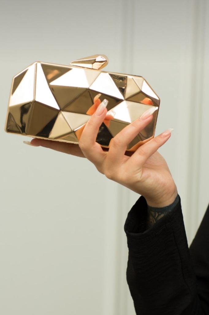 Women's Stylish and Useful Evening Dress Bag Women's Gold Metal Evening Dress Bag