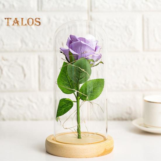 Искусственные цветы розы Вечная роза со светодиодной подсветкой Реалистично выглядящая имитация цветка розы на батарейках Подарки на праздники