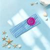 Striped Print Large Button Headband Dopamine Summer Hairband Niche Headscarf  Lady Girls Headwear
