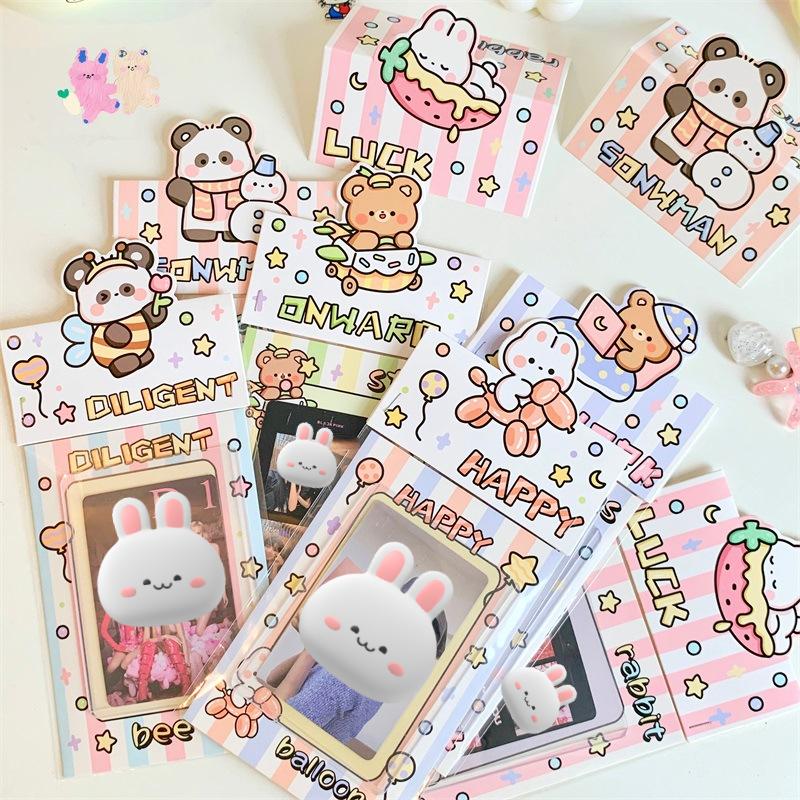5 компл. с милыми животными, вечерние карты, голова карты, задняя сумка Opp, Kpop Star, 3 дюйма, фотокарта, сделай сам, упаковочный материал, кавайная подарочная упаковка