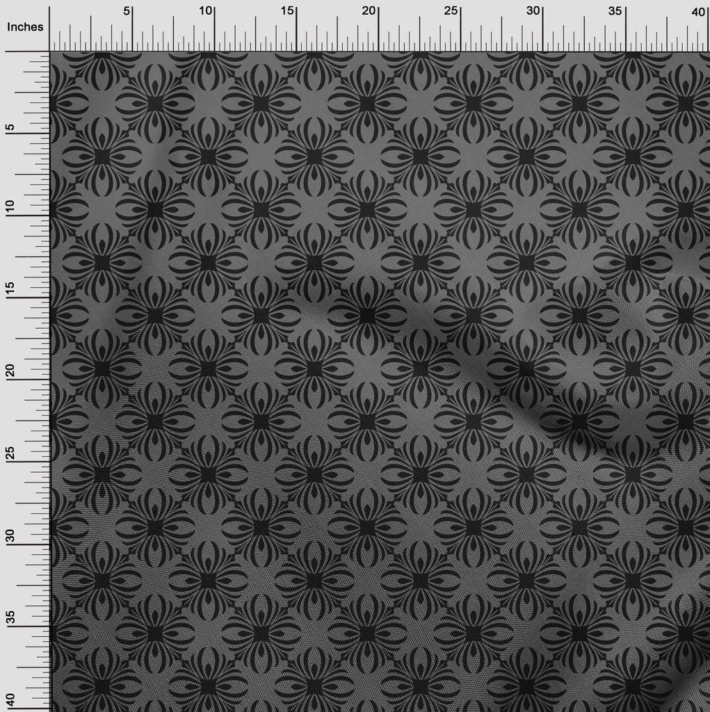 oneOone Cotton Flex Gray Fabric Asian Block Sewing Craft Projects Fabric Prints By Yard 40 Inch