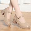 Square Head Buckle Thick Heel Single Shoes Summer New Girls with Skirt Mary Jane Shoes Versatile Shallow Mouth Women's Shoes