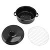Roasting Pan Black Speckled Finish Household Non Stick BBQ Pot Roast Pan With Lid for Roasted Sweet