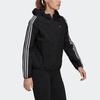 Adidas Classic Striped Woven Hooded Jacket Women Outerwear Black GQ0596