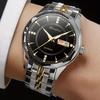 Мужские полностью автоматические механические часы, водонепроницаемые, светящиеся, с ремешком из нержавеющей стали, модные наручные часы