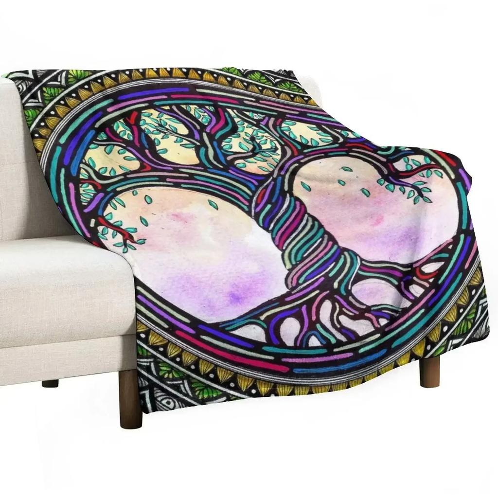 Tree of Life Mandala Throw Blanket Furrys Extra Large Throw sofa bed Single Picnic blankets ands Blankets