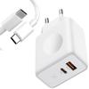 2-Port 30W Charger [PD 20W+QC 3.0] with 1M USB-C Cable for Realme 9 Pro - 9 - 8 Pro - 8 - 7 - White