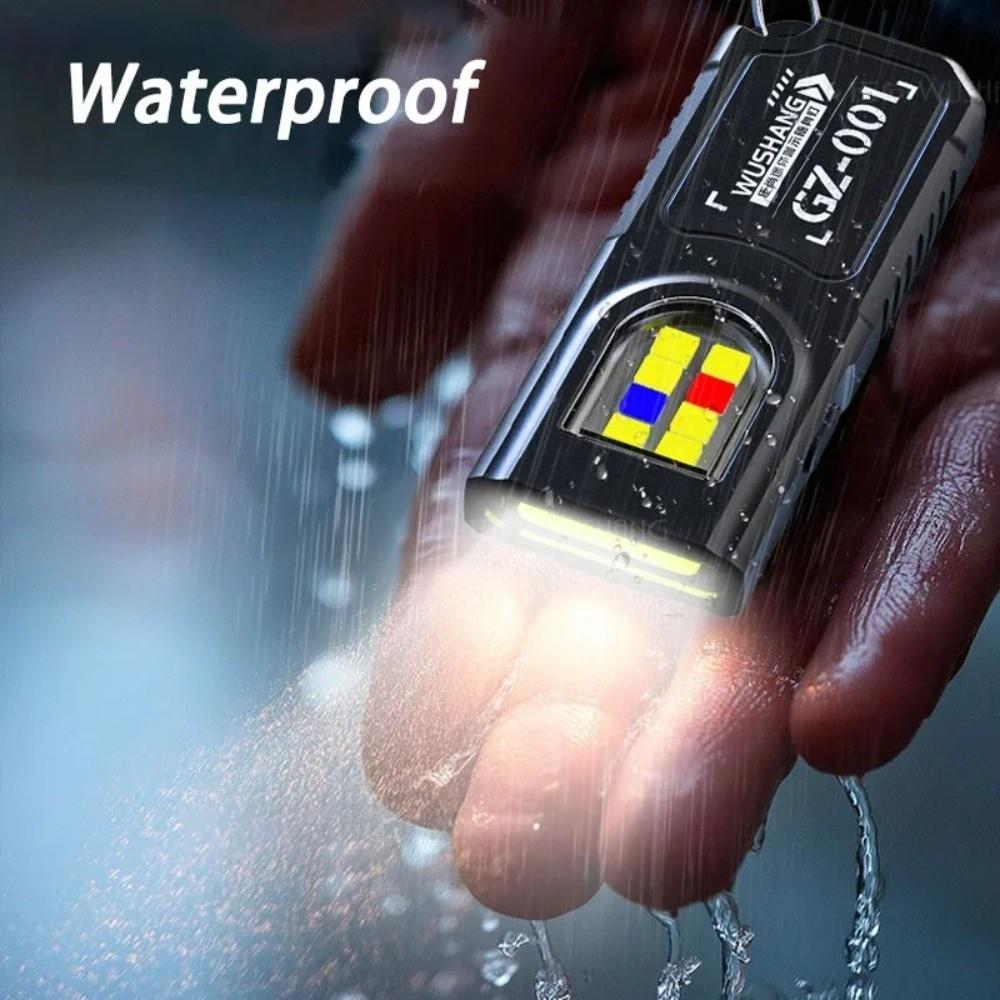 USB Rechargeable Keychain Flashlight Multifunctional Pocket Lamp Mini Work Light Walking