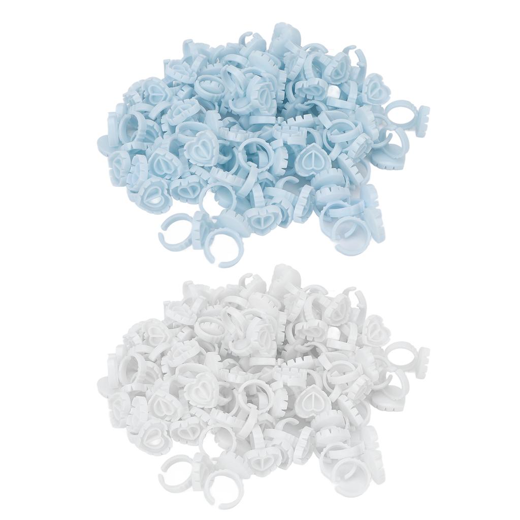 100 шт., клейкие кольца для наращивания ресниц, одноразовые в форме сердца, накладные глазки, цветущие чашки, инструменты