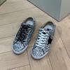 Весна Лето Повседневные Низкие Кеды Блестящие Шнурки Обувь Женская Круглый Носок Пэчворк Бриллиантовый Каблук Плоская Подошва Спортивная Обувь