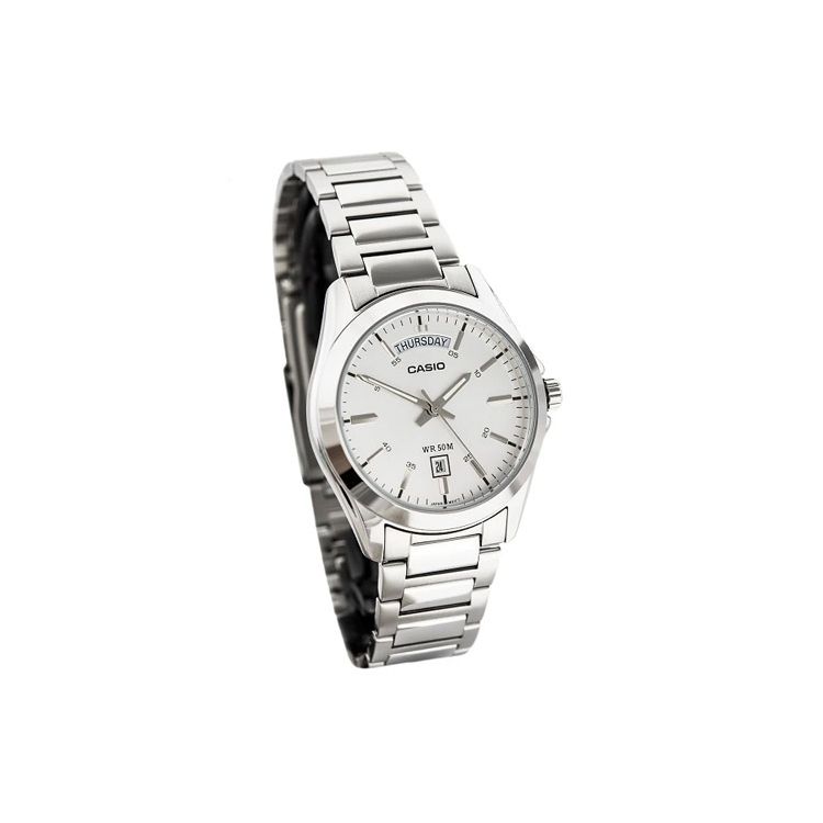 Casio Standard Series Business Pointer Quartz Movement Stainless Steel Strap Watch Men watches Silver MTP-1370D-7A1