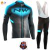 Fleece-lined Winter Cycling Bib Set Long Sleeve Thermal Jersey Road Mountain Bikes
