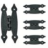 8 Pcs Black Antique H Hinges, Cabinet Hinges Flat Hinges, Recessed Door Hinges Decorative Hinges for Cabinet Doors Drawers Jewellery Boxes