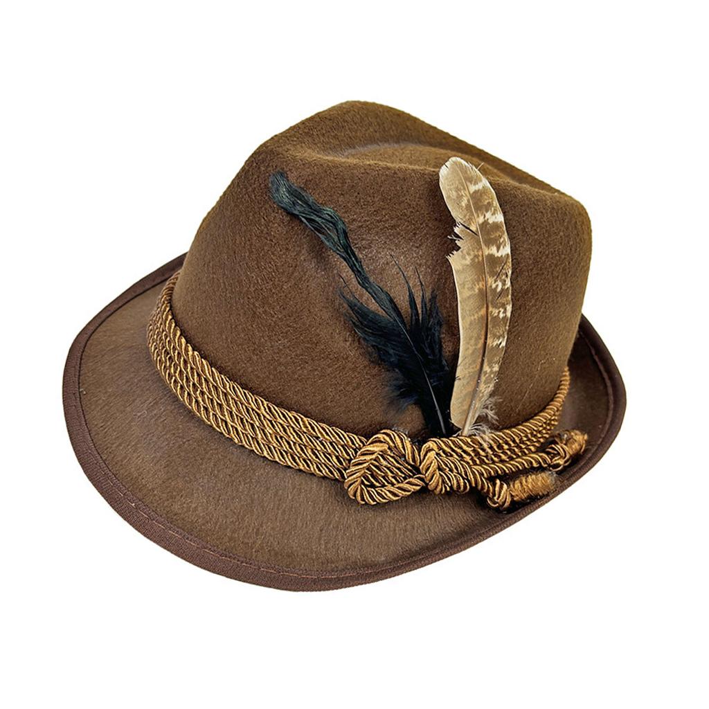 Шляпа Октоберфест Вечеринка Пивного Фестиваля Шляпа Трилби Хомбург Декоративный Витой Пояс Головной Убор Шляпа Виджет Вечеринка Прическа